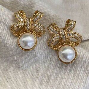 Vintage style bow earrings A1128